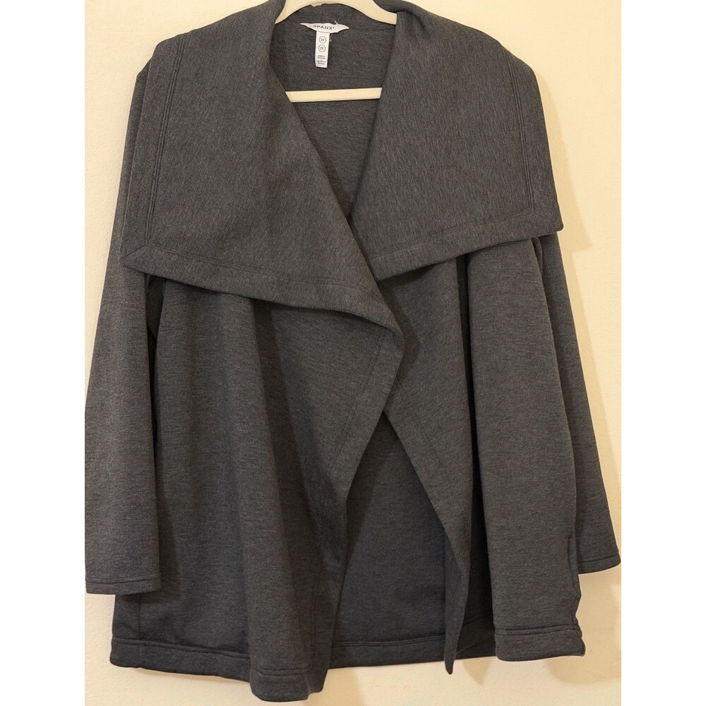 SPANX AirEssentials Drapefront Cardigan 2X Gray Open Wrap Snap 50969R